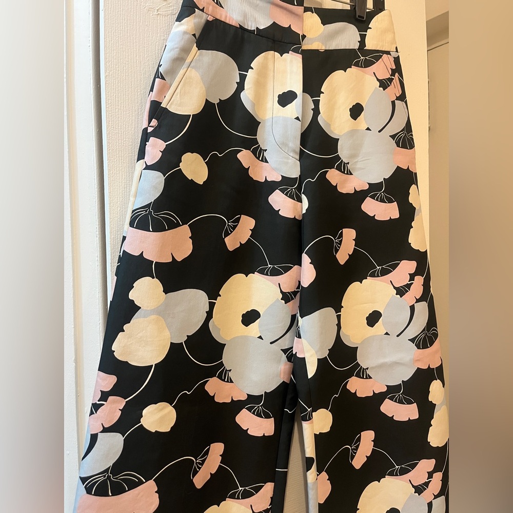 Marni Wide Leg Silk Floral Trousers - Picture 2 of 8